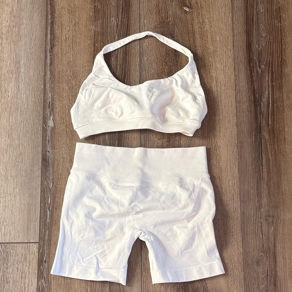 White Sports Bra Set